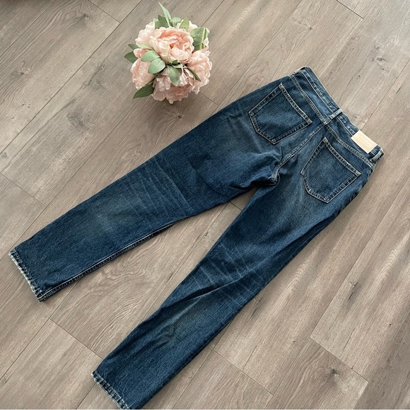 Everlane The Cheeky Distressed Knee Slim Straight Leg Blue Jeans - Picture 5 of 9